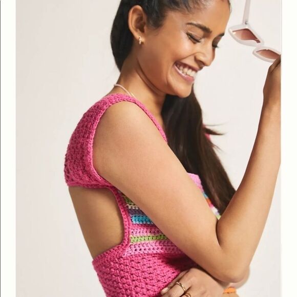 TACH PINK CROCHET TOP - Picture 3 of 9